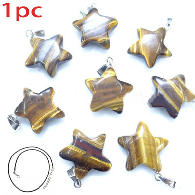 Dabīgā akmens sešstūra kulonu kaklarota kristāla rozā kvarca opāla zvaigzne sievietēm Fluorīta lapis ložu svārsts Trend rotaslietas dāvana