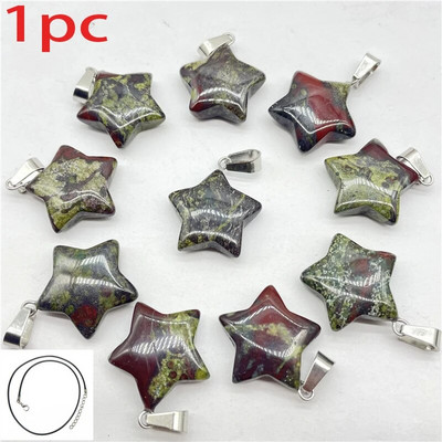 Dabīgā akmens sešstūra kulonu kaklarota kristāla rozā kvarca opāla zvaigzne sievietēm Fluorīta lapis ložu svārsts Trend rotaslietas dāvana