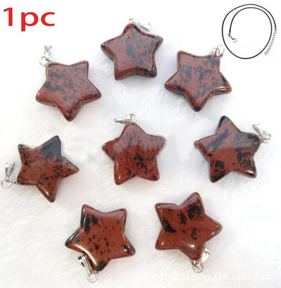 Dabīgā akmens sešstūra kulonu kaklarota kristāla rozā kvarca opāla zvaigzne sievietēm Fluorīta lapis ložu svārsts Trend rotaslietas dāvana