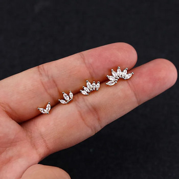 Small Earrings Korea Helix Piercing Stud Σκουλαρίκια Στρας Χάλκινα Σκουλαρίκια τριφύλλι Σετ Γυναικεία Κοσμήματα-αξεσουάρ για κορίτσια