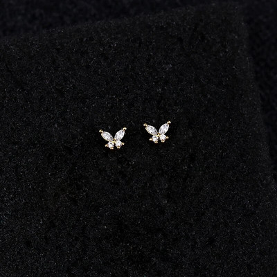 Male naušnice Korea Helix Piercing Stud naušnice sa kamenčićima Bakrena djetelina Set naušnica za žene Nakit-dodaci za djevojčice