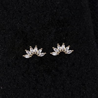 Male naušnice Korea Helix Piercing Stud naušnice sa kamenčićima Bakrena djetelina Set naušnica za žene Nakit-dodaci za djevojčice