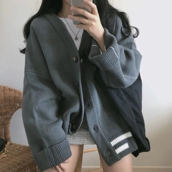 Ženski pleteni kardigan pulover Zimski Jednobojni Basic Elegantni Novi gornji dijelovi Oversized Jesen Ženska topla ležerna gornja odjeća Jersey Mujer