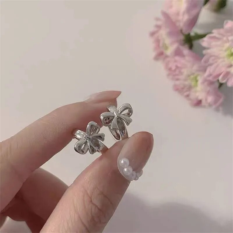 2 kom Y2K Nakit Bowknot Naušnice za žene Metal Vintage Harajuku Cool Cartoon Naušnice Charms 90-ih Estetski dar Novo Veleprodaja