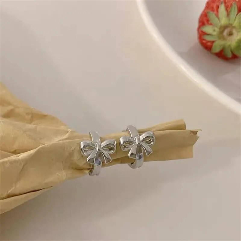 2 kom Y2K Nakit Bowknot Naušnice za žene Metal Vintage Harajuku Cool Cartoon Naušnice Charms 90-ih Estetski dar Novo Veleprodaja