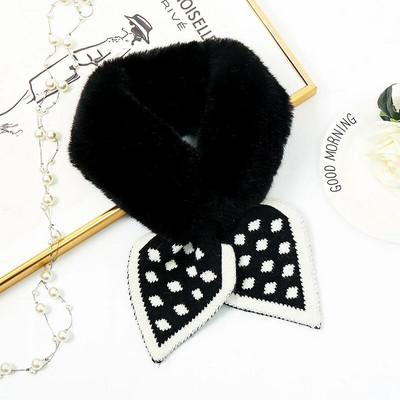 Koreai őszi tél női sál új lányoknak baba aranyos hidegálló gallér plüss meleg kendő aranyos tömör kötött előke karácsonyi ajándék