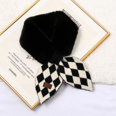 Koreai őszi tél női sál új lányoknak baba aranyos hidegálló gallér plüss meleg kendő aranyos tömör kötött előke karácsonyi ajándék