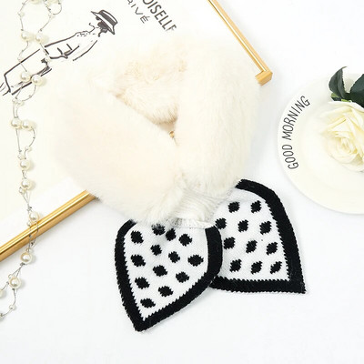 Koreai őszi tél női sál új lányoknak baba aranyos hidegálló gallér plüss meleg kendő aranyos tömör kötött előke karácsonyi ajándék