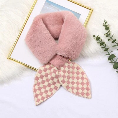 Koreai őszi tél női sál új lányoknak baba aranyos hidegálló gallér plüss meleg kendő aranyos tömör kötött előke karácsonyi ajándék