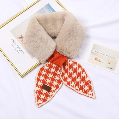 Koreai őszi tél női sál új lányoknak baba aranyos hidegálló gallér plüss meleg kendő aranyos tömör kötött előke karácsonyi ajándék