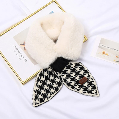 Koreai őszi tél női sál új lányoknak baba aranyos hidegálló gallér plüss meleg kendő aranyos tömör kötött előke karácsonyi ajándék