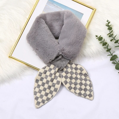 Koreai őszi tél női sál új lányoknak baba aranyos hidegálló gallér plüss meleg kendő aranyos tömör kötött előke karácsonyi ajándék