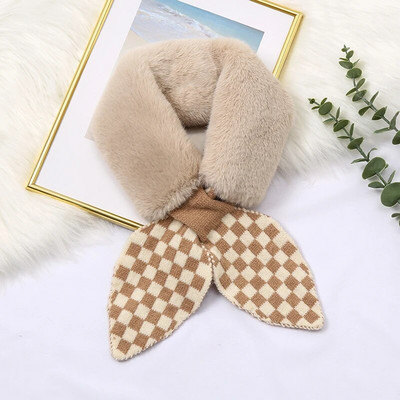 Koreai őszi tél női sál új lányoknak baba aranyos hidegálló gallér plüss meleg kendő aranyos tömör kötött előke karácsonyi ajándék