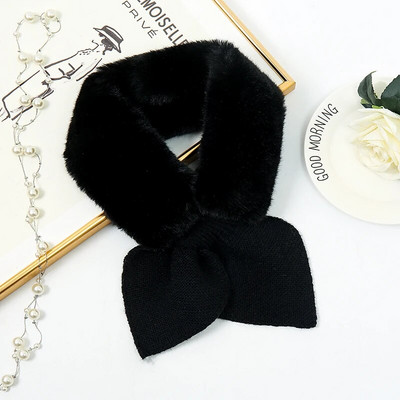 Koreai őszi tél női sál új lányoknak baba aranyos hidegálló gallér plüss meleg kendő aranyos tömör kötött előke karácsonyi ajándék