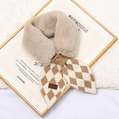 Koreai őszi tél női sál új lányoknak baba aranyos hidegálló gallér plüss meleg kendő aranyos tömör kötött előke karácsonyi ajándék