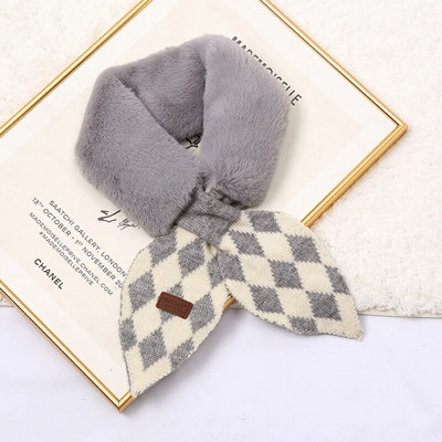 Koreai őszi tél női sál új lányoknak baba aranyos hidegálló gallér plüss meleg kendő aranyos tömör kötött előke karácsonyi ajándék