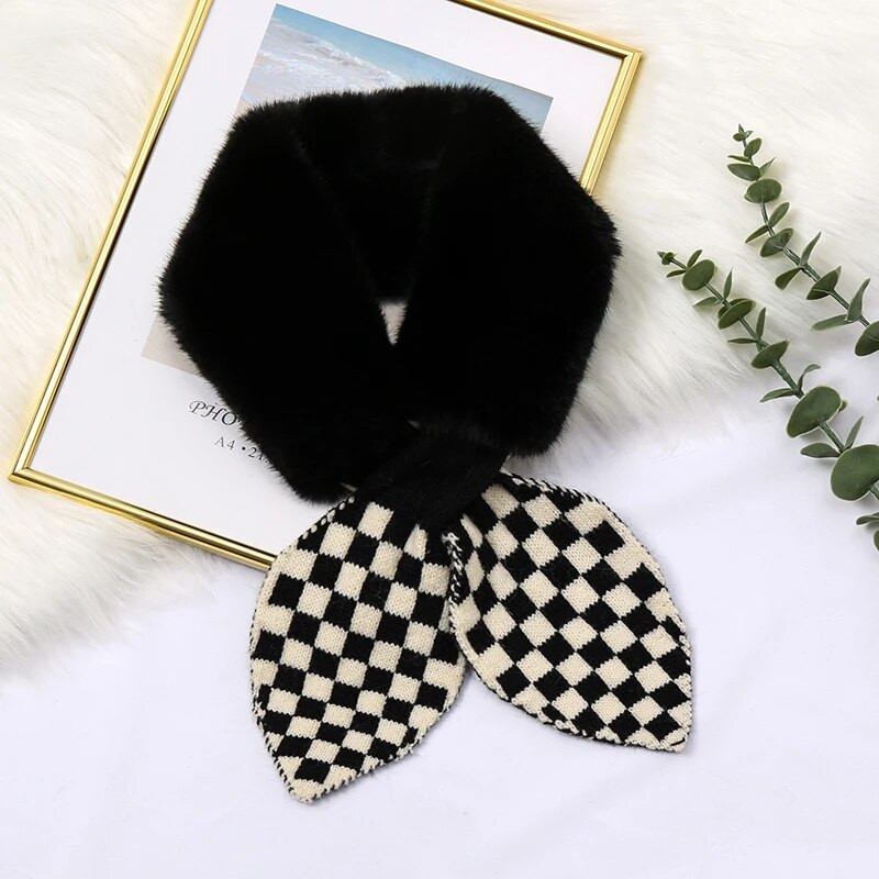 Koreai őszi tél női sál új lányoknak baba aranyos hidegálló gallér plüss meleg kendő aranyos tömör kötött előke karácsonyi ajándék