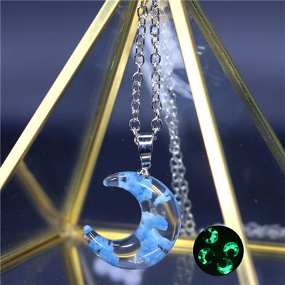 Κομψό Διαφανές Ρητίνη Rould Ball Moon Κρεμαστό Κολιέ Γυναικείο Μπλε Ουρανό Λευκό Σύννεφο κολιέ αλυσίδα μόδας Δώρα για κορίτσια