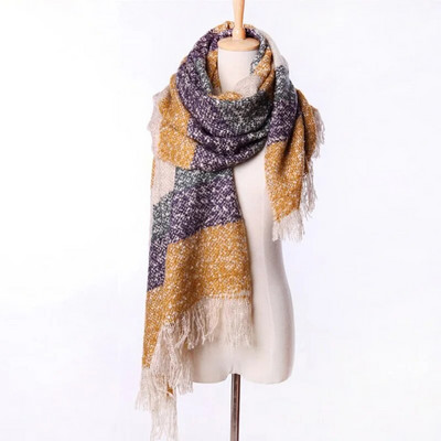 Modni dugi ženski šal od mohera za jesen i zimu od kašmira, topli šalovi i marame za žene