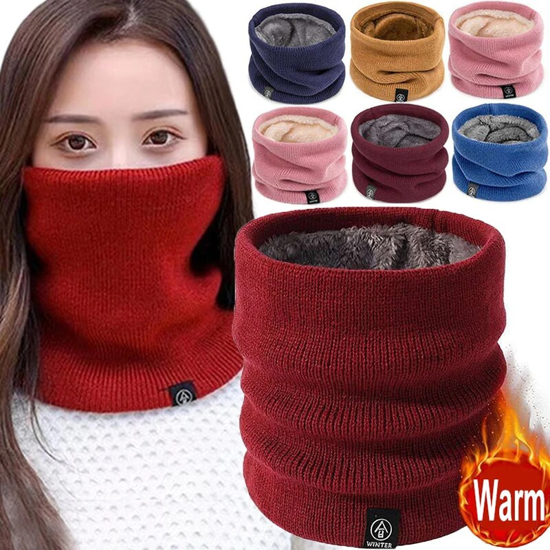 Madinga Moteriška Megzta Šalikas Tvirtas Kašmero tipo Žieminiai Snood Šalikai Moteriški Šilti Vilnoniai Kailiai Stori Unisex Vyriški Kaklo Šalikai Žiedas