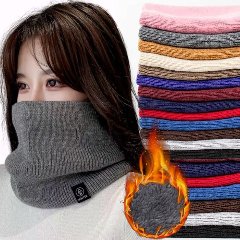 Madinga Moteriška Megzta Šalikas Tvirtas Kašmero tipo Žieminiai Snood Šalikai Moteriški Šilti Vilnoniai Kailiai Stori Unisex Vyriški Kaklo Šalikai Žiedas