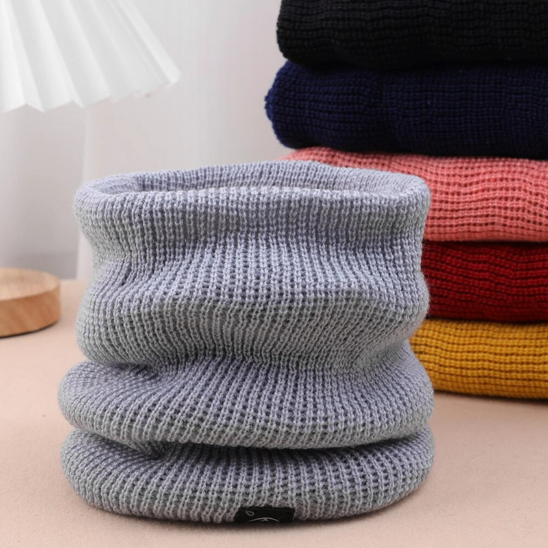 Téli sál női gyapjú gyűrű bandana kötött meleg tömör sál női nyakmelegítő vastag kasmír forró zsebkendő símaszk Új