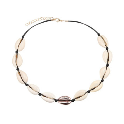 Hot Conch Ogrlica od školjki Ženski nakit Ljeto Beach Shell Choker Bohemian Rope Cowrie Ogrlice s perlama Ručno izrađena ogrlica Ženska