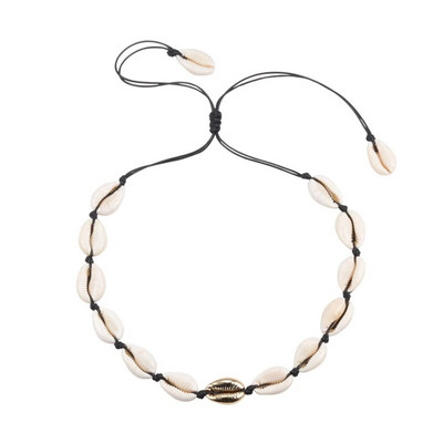 Hot Conch Ogrlica od školjki Ženski nakit Ljeto Beach Shell Choker Bohemian Rope Cowrie Ogrlice s perlama Ručno izrađena ogrlica Ženska