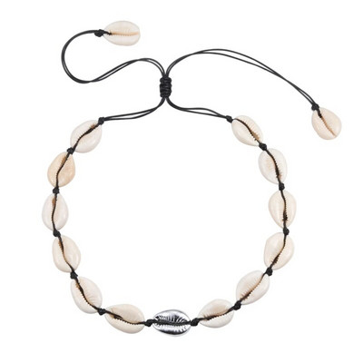 Hot Conch Ogrlica od školjki Ženski nakit Ljeto Beach Shell Choker Bohemian Rope Cowrie Ogrlice s perlama Ručno izrađena ogrlica Ženska