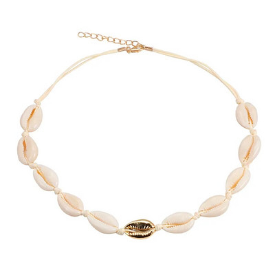 Hot Conch Ogrlica od školjki Ženski nakit Ljeto Beach Shell Choker Bohemian Rope Cowrie Ogrlice s perlama Ručno izrađena ogrlica Ženska