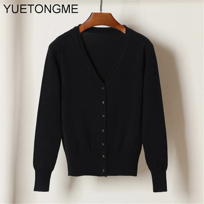 Ženski džemper s kardiganom Ženski crno-bijeli džemper s V izrezom s jednim kopčanjem Ženski pleteni džemper SW070