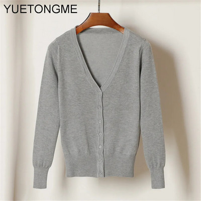 Ženski džemper s kardiganom Ženski crno-bijeli džemper s V izrezom s jednim kopčanjem Ženski pleteni džemper SW070