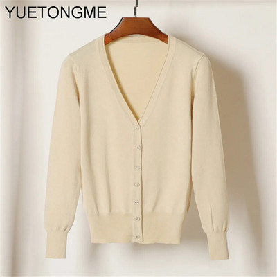 Ženski džemper s kardiganom Ženski crno-bijeli džemper s V izrezom s jednim kopčanjem Ženski pleteni džemper SW070