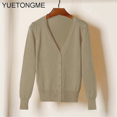 Ženski džemper s kardiganom Ženski crno-bijeli džemper s V izrezom s jednim kopčanjem Ženski pleteni džemper SW070