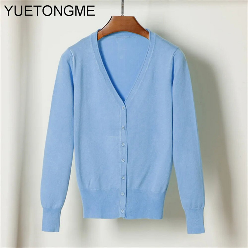 Ženski džemper s kardiganom Ženski crno-bijeli džemper s V izrezom s jednim kopčanjem Ženski pleteni džemper SW070