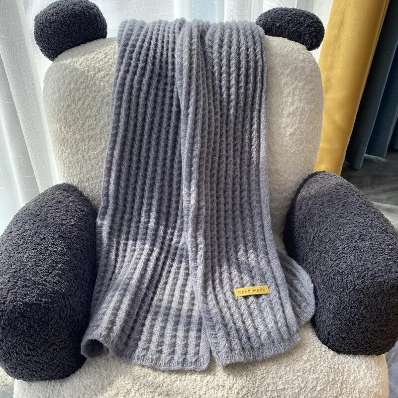 Pleteni šal od grube vune Ženska zimska Svestrana djevojka Studentica Jednobojna biber Trend muška topla nova odjeća od kašmira Šal