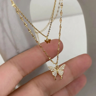 Y2K ljubičasta ogrlica s privjeskom od kristalnog srca Ženska svjetla luksuzna Egirl Punk Grunge lanac za ključnu kost Modni nakit Pokloni za zabave