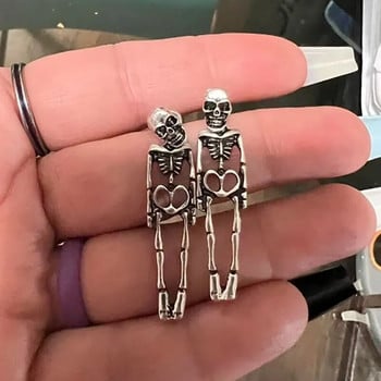 Vintage αποκριάτικα σκουλαρίκια Skull Skeleton Drop για γυναίκες 2023 Fashion Punk Charm Ghost Spider Web Dangle Earring Κοσμήματα Δώρο