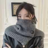 Prieskonių dangtelis grynos spalvos šiltai išlaiko kaklą su gobtuvu, megztiniu, užsegamu megztu vilnos dangteliu, kaklo šildytuvu