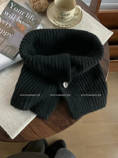 Prieskonių dangtelis grynos spalvos šiltai išlaiko kaklą su gobtuvu, megztiniu, užsegamu megztu vilnos dangteliu, kaklo šildytuvu