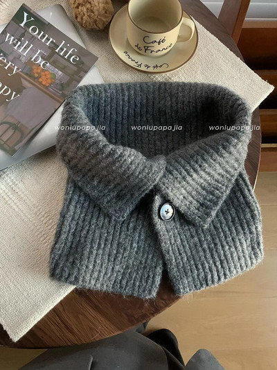 Prieskonių dangtelis grynos spalvos šiltai išlaiko kaklą su gobtuvu, megztiniu, užsegamu megztu vilnos dangteliu, kaklo šildytuvu