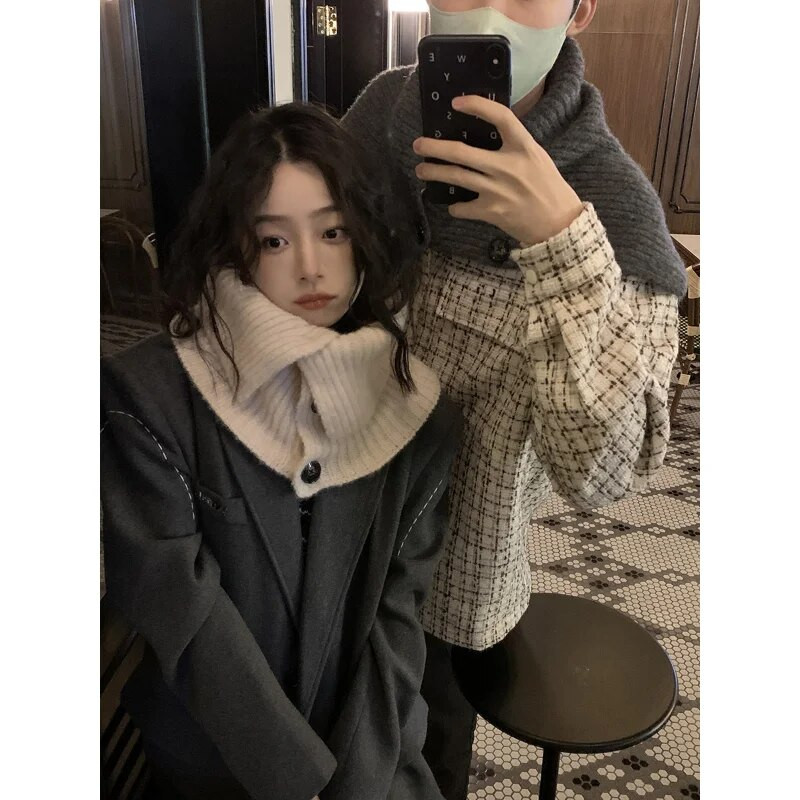 Prieskonių dangtelis grynos spalvos šiltai išlaiko kaklą su gobtuvu, megztiniu, užsegamu megztu vilnos dangteliu, kaklo šildytuvu