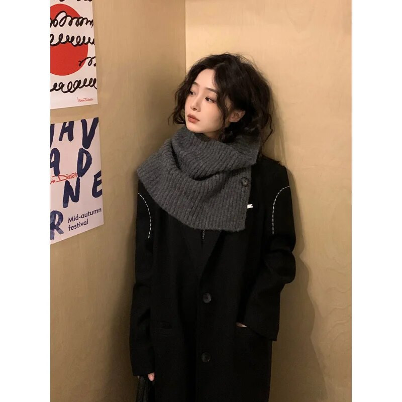 Prieskonių dangtelis grynos spalvos šiltai išlaiko kaklą su gobtuvu, megztiniu, užsegamu megztu vilnos dangteliu, kaklo šildytuvu