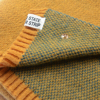 Дамски зимен топъл вълнен шал Дизайн на райета Еластични плетени шалове Женска бандана Дебела мека плътна кърпичка Шал 2023