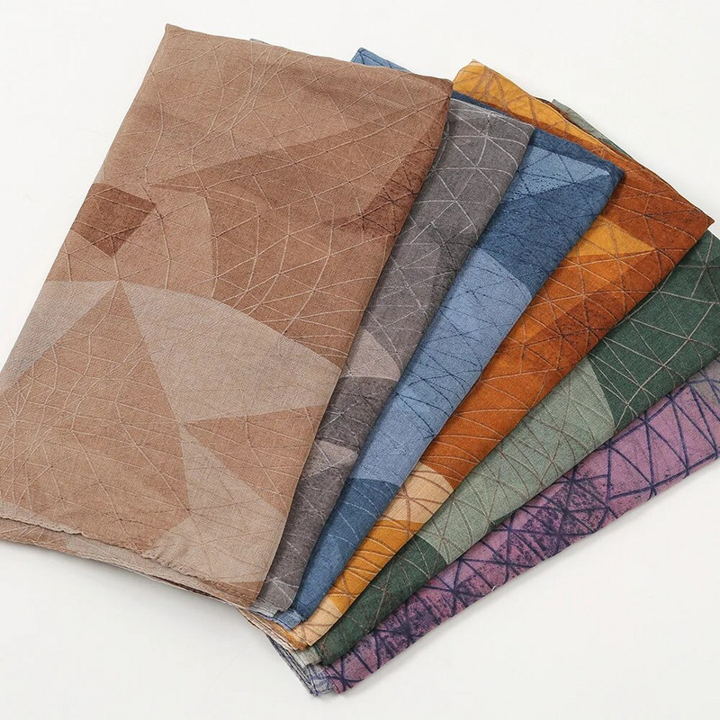 Új Retro Fashion All-match Bali Fonal Print Turbán Puha Meleg Viszkóz Pamut Sál Kendő Muszlim női Hidzsáb fejkendő 180X90CM