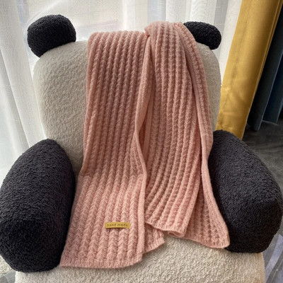 Zimski topli pleteni šalovi Dugi podebljani ženski šal Korejski ležerni vanjski topli muški crni šal Božićni darovi