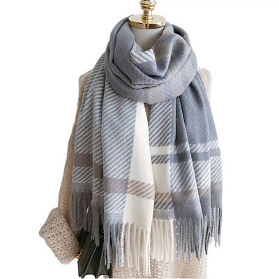 Topi Silts vēja necaurlaidīgs rūtains raksts Pušķis korejiešu stila šalle Sieviešu šalle Apģērbs Aksesuāri Rudens Ziemas Šalle Šalle