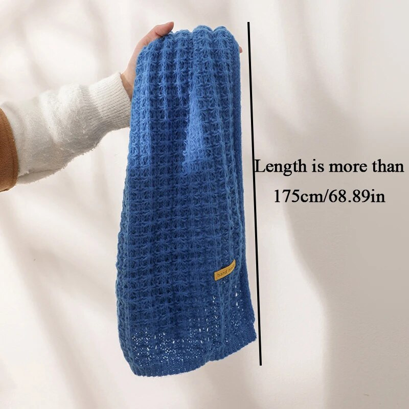 Ziemas Sieviešu Silts Šalle Vilnas Trikotāžas Unisex Biezas Siltas Ziemas Šalles Gara Izmēra Vīriešu Ziemas Ikdienas siltāka Sieviešu Ar rokām darinātas Šalles