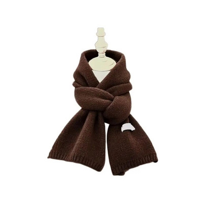 Korejski ženski zimski jednobojni pleteni vuneni podebljani šal s kopčom Termalni grijač oko vrata Muški flis skijaški motociklistički šal