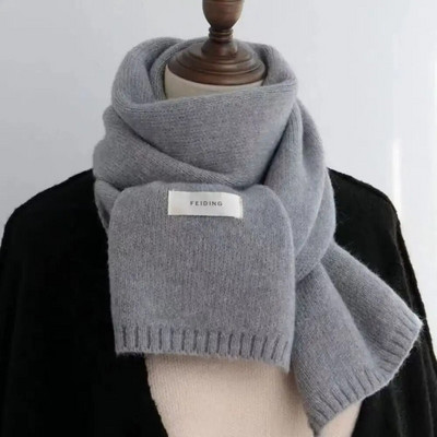 Korejski ženski zimski jednobojni pleteni vuneni podebljani šal s kopčom Termalni grijač oko vrata Muški flis skijaški motociklistički šal